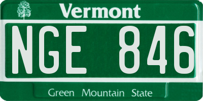 VT license plate NGE846