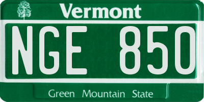 VT license plate NGE850