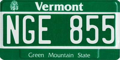 VT license plate NGE855