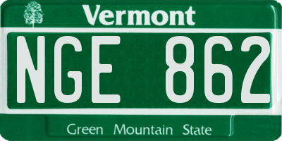 VT license plate NGE862