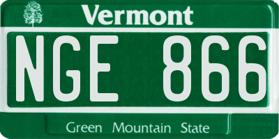 VT license plate NGE866