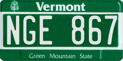 VT license plate NGE867
