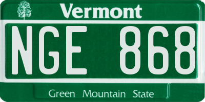 VT license plate NGE868