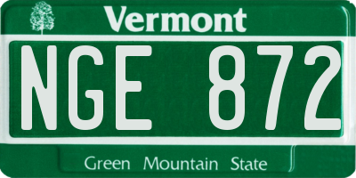 VT license plate NGE872
