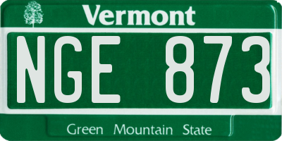VT license plate NGE873