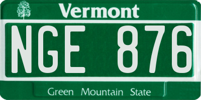 VT license plate NGE876