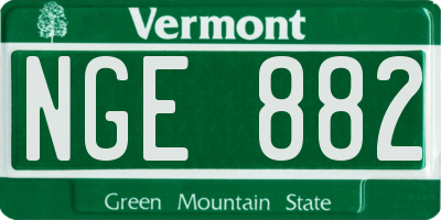 VT license plate NGE882