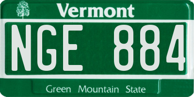 VT license plate NGE884