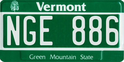 VT license plate NGE886