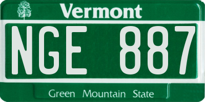 VT license plate NGE887