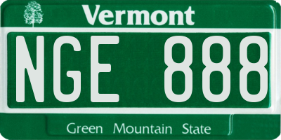 VT license plate NGE888