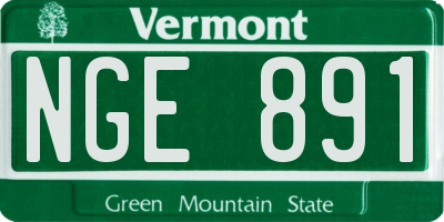 VT license plate NGE891