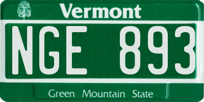 VT license plate NGE893
