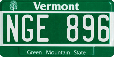 VT license plate NGE896