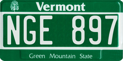 VT license plate NGE897