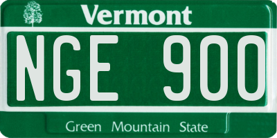VT license plate NGE900