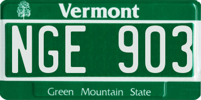 VT license plate NGE903