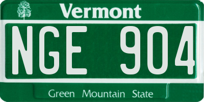 VT license plate NGE904