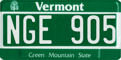 VT license plate NGE905