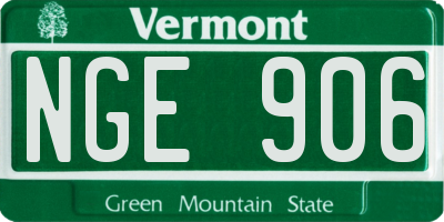 VT license plate NGE906