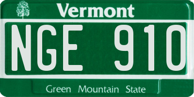 VT license plate NGE910
