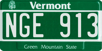 VT license plate NGE913