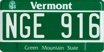 VT license plate NGE916