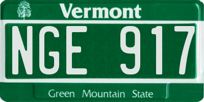 VT license plate NGE917