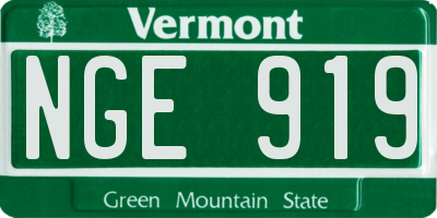 VT license plate NGE919