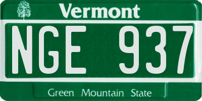 VT license plate NGE937