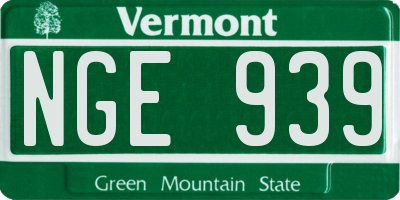 VT license plate NGE939