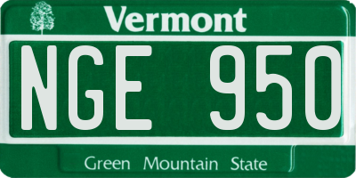 VT license plate NGE950