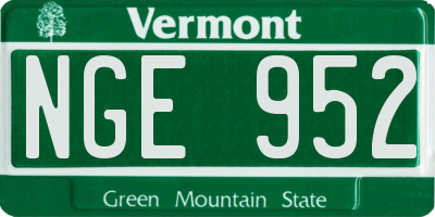 VT license plate NGE952