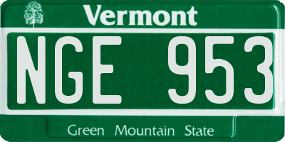 VT license plate NGE953