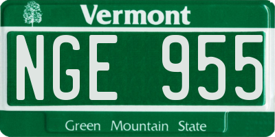 VT license plate NGE955