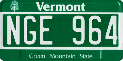 VT license plate NGE964