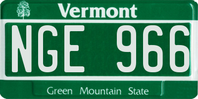 VT license plate NGE966