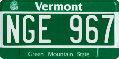 VT license plate NGE967