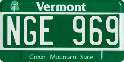 VT license plate NGE969