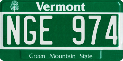 VT license plate NGE974