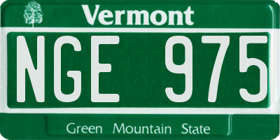 VT license plate NGE975