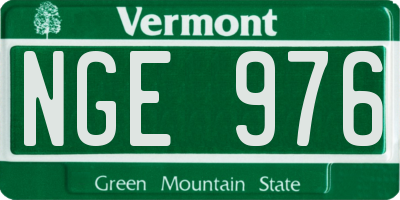 VT license plate NGE976