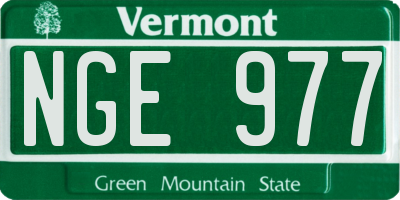 VT license plate NGE977