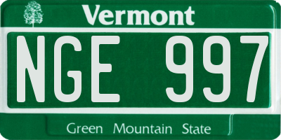 VT license plate NGE997