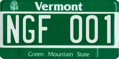 VT license plate NGF001
