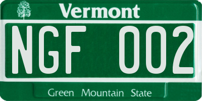 VT license plate NGF002