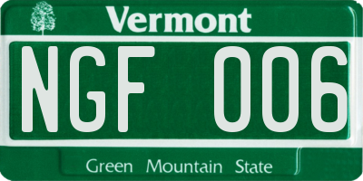 VT license plate NGF006