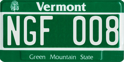 VT license plate NGF008