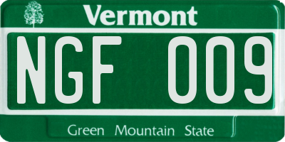 VT license plate NGF009