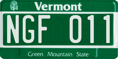 VT license plate NGF011